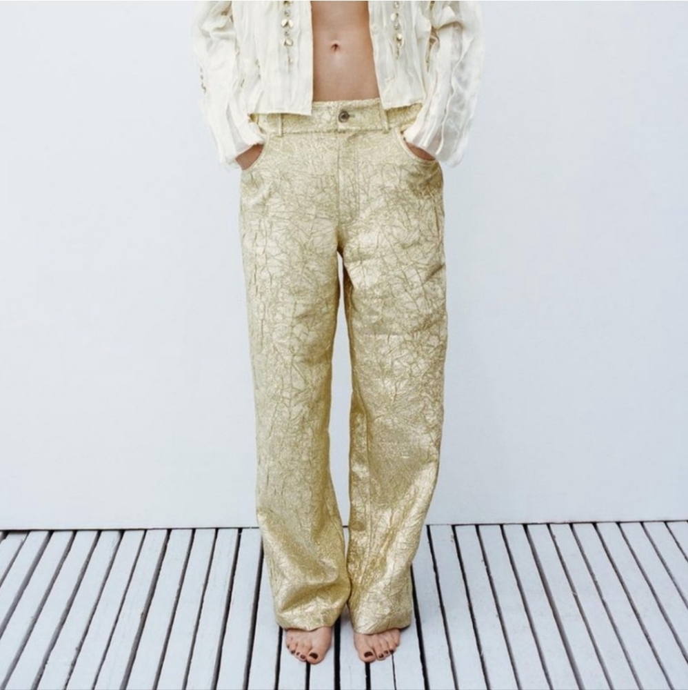 ❌️SOLD❌️SHINY PANTS ZW COLLECTION SIZE M - Picture 6 of 12